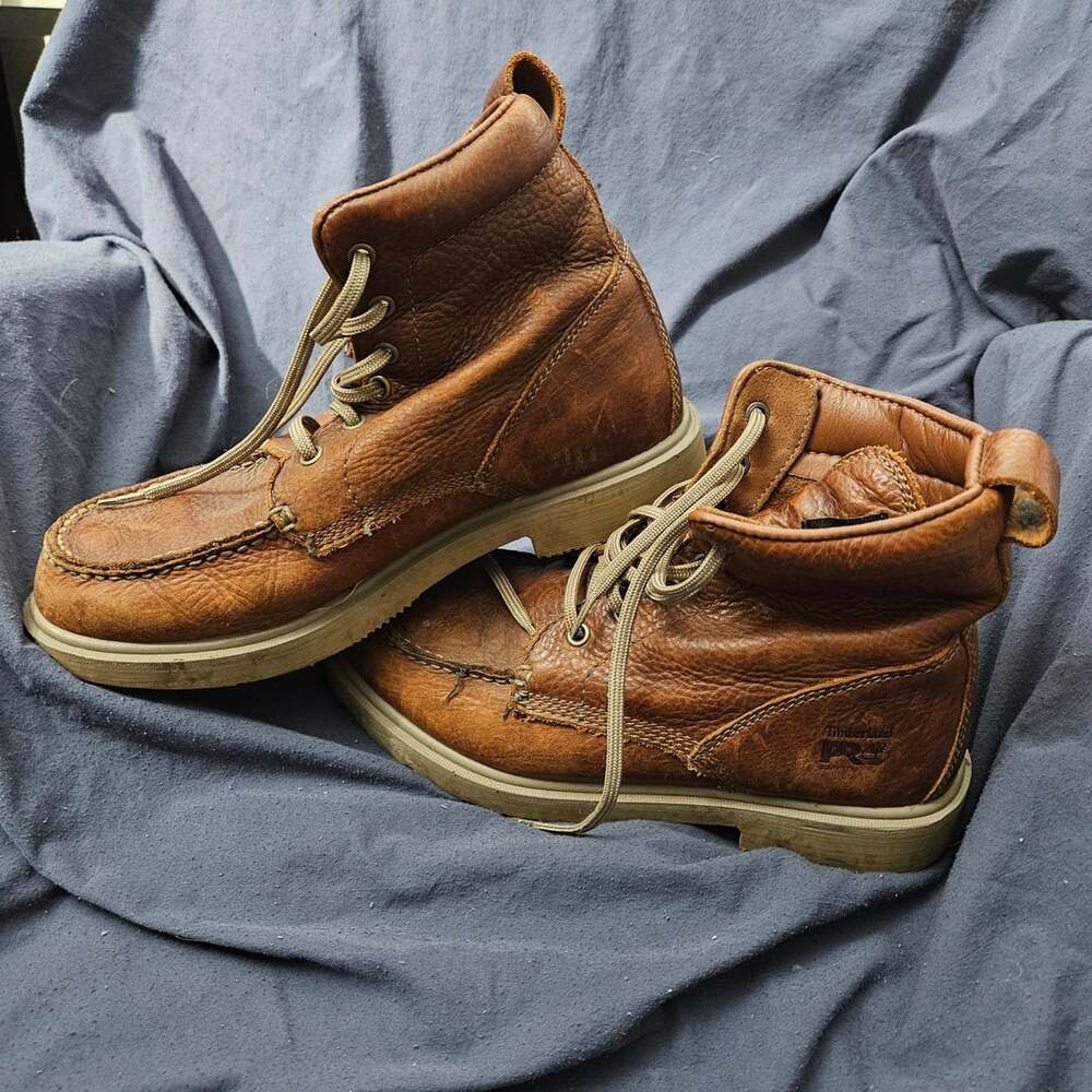Timberland PRO Barstow Wedge Work Boots Brown Leather
